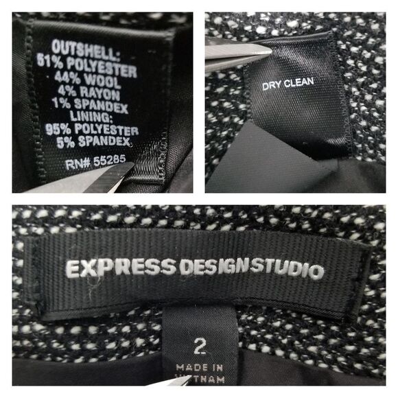 Express Design Studio Pleated Wool Blend Skirt‎ Size 2 - Picture 9 of 9